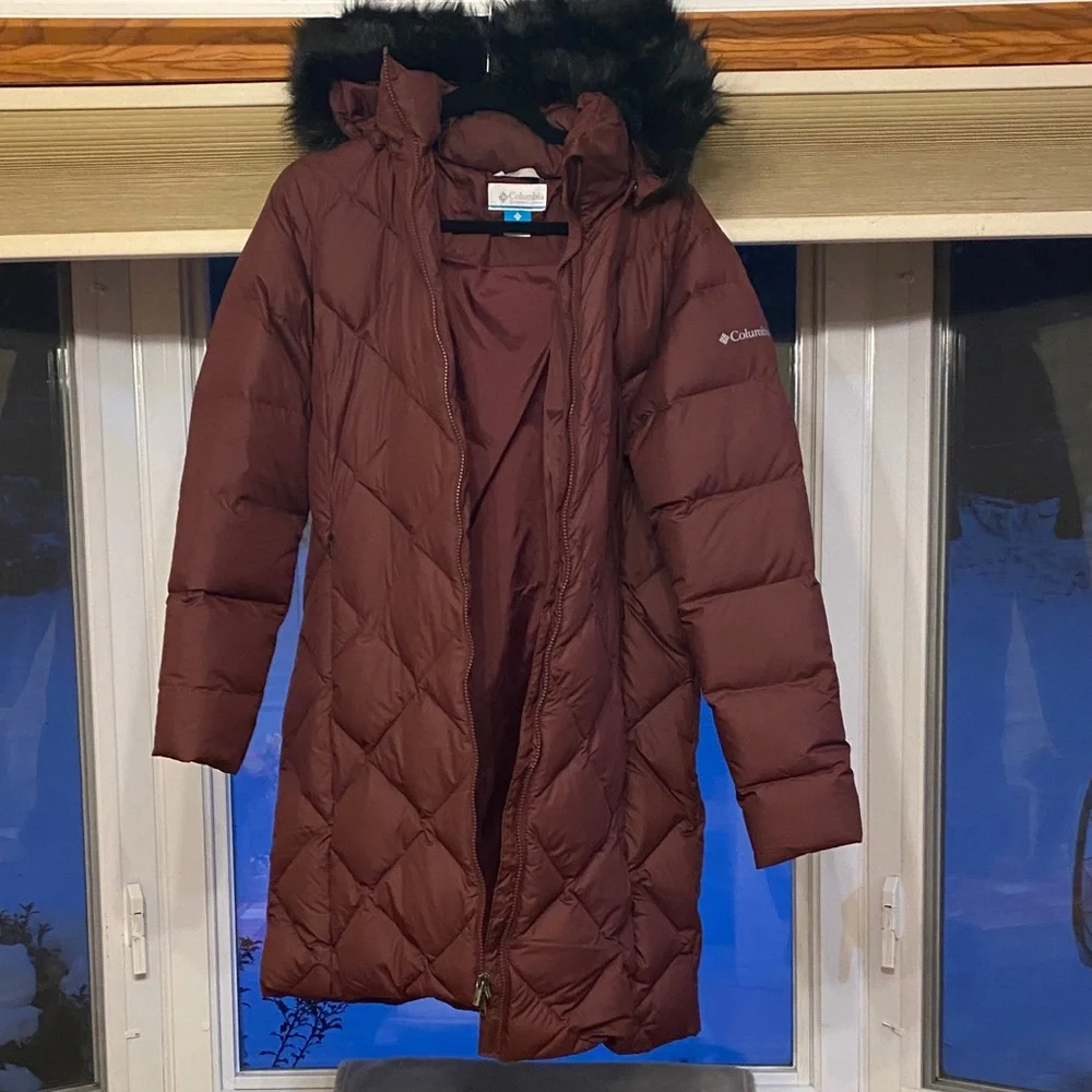 Columbia Maroon Hooded Puffer Jacket - Picture 9 of 13